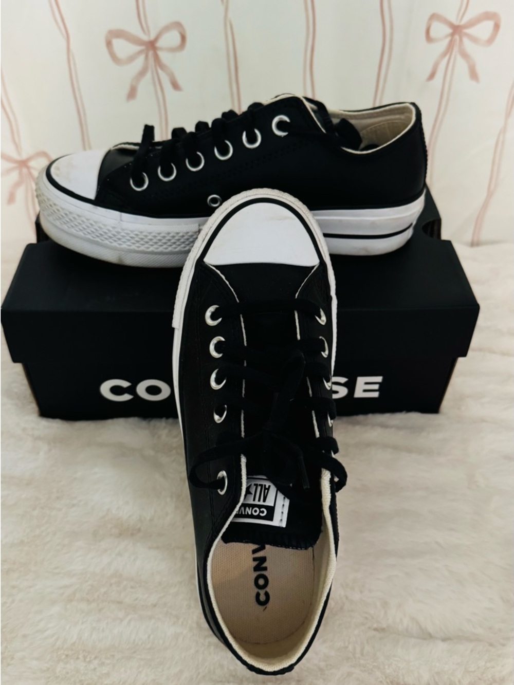Converse Black and White Low-Top Canvas Sneakers